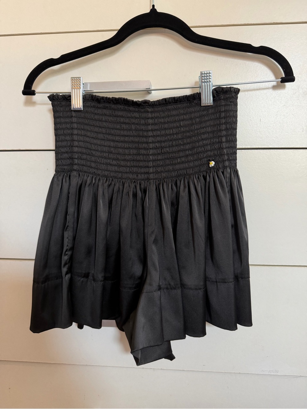 NATURAL LIFE Black Smocked-Waist Mini Shorts